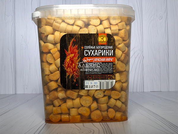 Сухарики с красной икрой в Элисте
